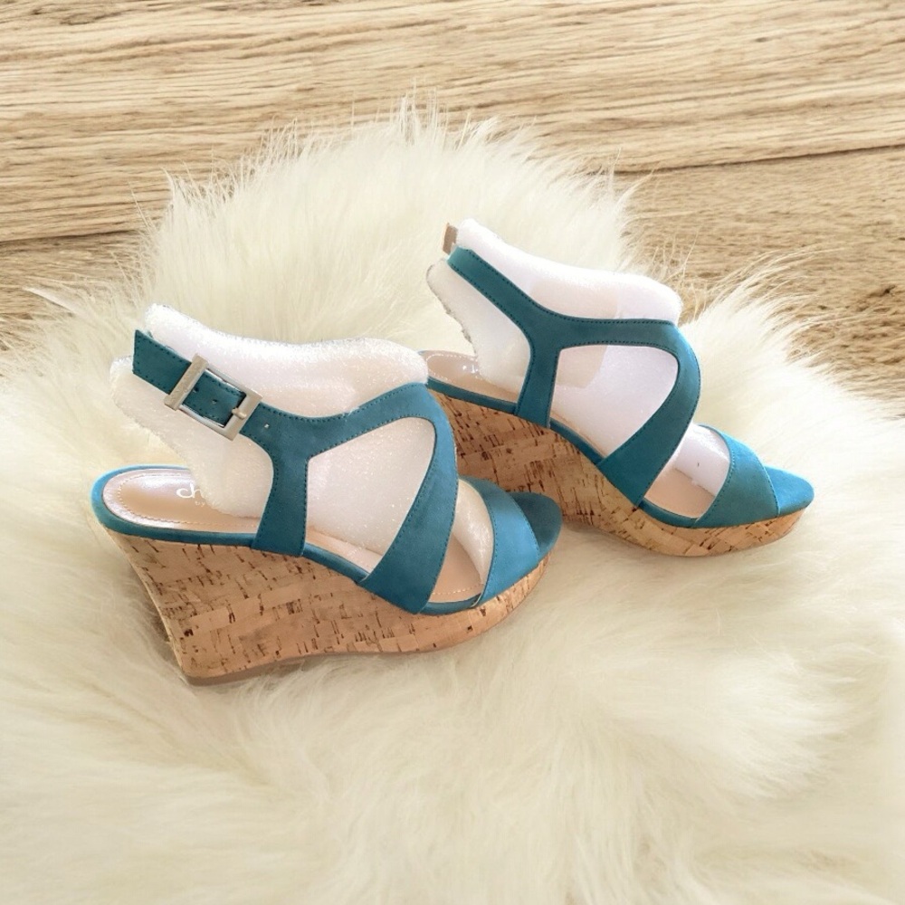 đź’•VINTAGEđź’• Charles By Charles David Blue Strappy Sandals - Picture 3 of 5